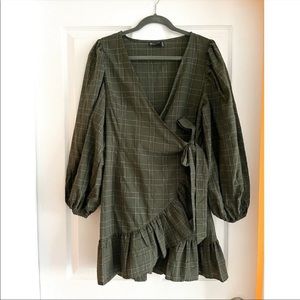 ASOS plaid wrap dress